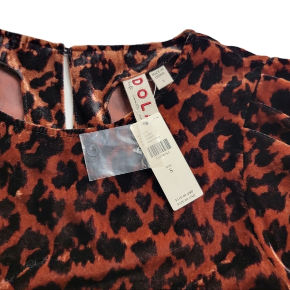 NWT Dolan Anthropologie Charley Velvet Leopard Blouse - Picture 8 of 8
